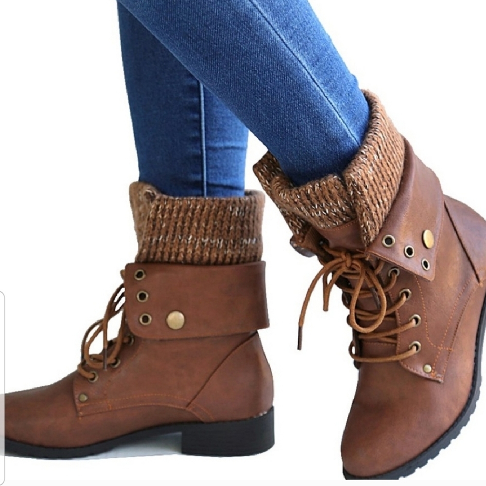 Brown ankle booties